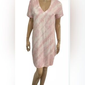 Cloth and Stone pink and white tie dye cover up/dress size L